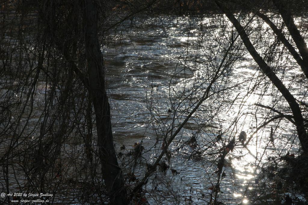 Nahe - zurückgehendes Hochwasser - Bad Münster am Stein - Rheinland Pfalz