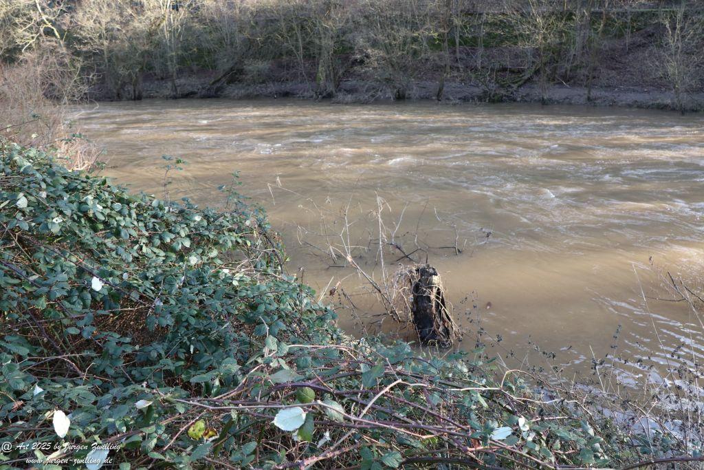 Nahe - zurückgehendes Hochwasser - Bad Münster am Stein - Rheinland Pfalz