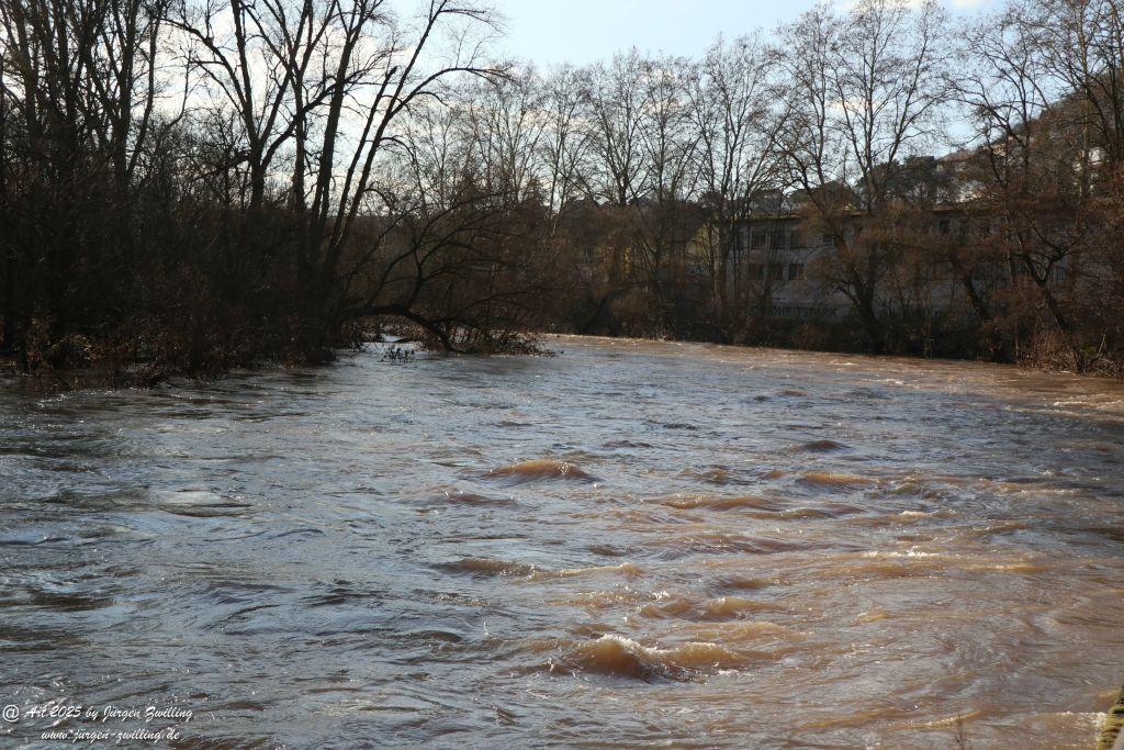 Nahe - zurückgehendes Hochwasser - Bad Münster am Stein - Rheinland Pfalz