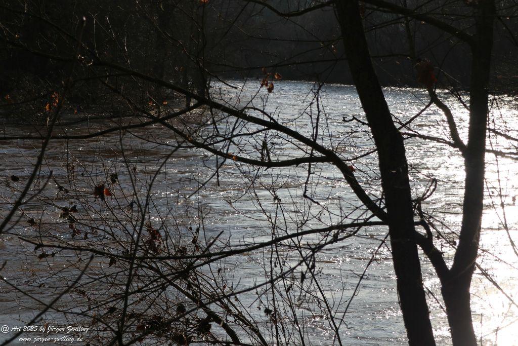 Nahe - zurückgehendes Hochwasser - Bad Münster am Stein - Rheinland Pfalz