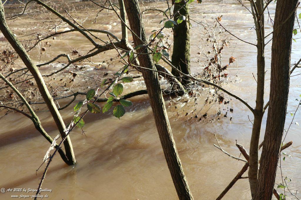 Nahe - zurückgehendes Hochwasser - Bad Münster am Stein - Rheinland Pfalz