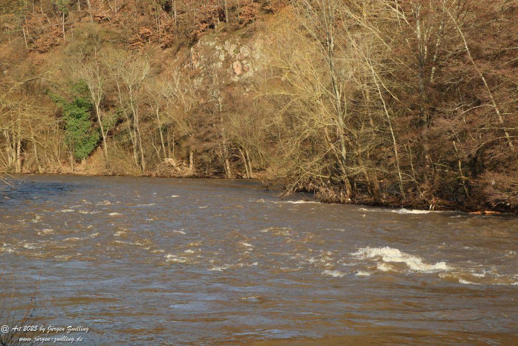 Nahe - zurückgehendes Hochwasser - Bad Münster am Stein - Rheinland Pfalz